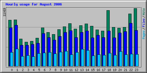 Hourly usage for August 2006