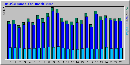 Hourly usage for March 2007